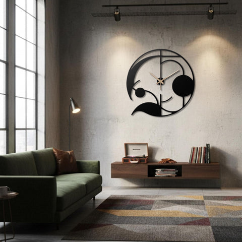 Black Artistic Design Metal Wall Clock