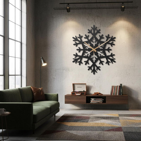 Christmas Snow Metal Wall Clock