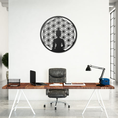 Buddha Life Of Flower Metal Wall Art Decor