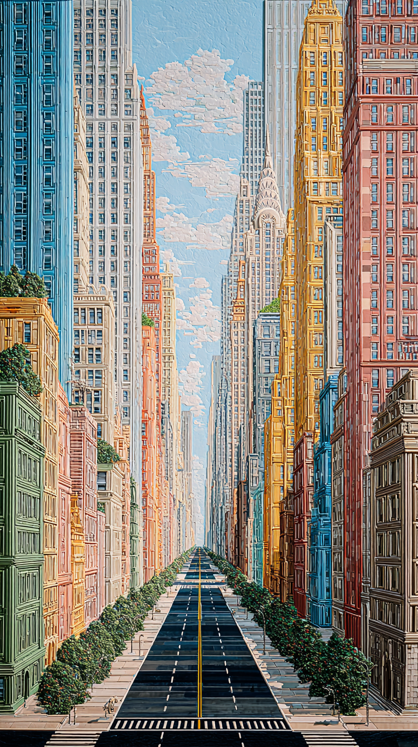 Colorful Cityscape Aesthetic Home Art Wall Poster Print