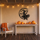 Witch on a Crescent Moon metal wall art – image 4