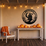 Spooky Haunted House Round Sign metal wall art – image 4