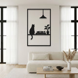 Cat by the Record Player metal wall art – image 4