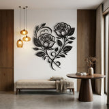 Two Roses Heart metal wall art – image 4