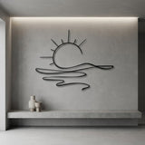 Sun Over Waves Line Art metal wall art – image 4