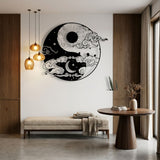 Yin Yang Sun and Moon metal wall art – image 4