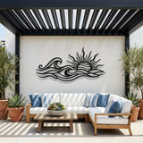 Sun and Curling Waves metal wall art – image 4