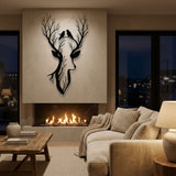 Deer with Branch Antlers metal wall art – image 4