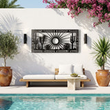 Desert Sunrise Cactus Panel metal wall art – image 4