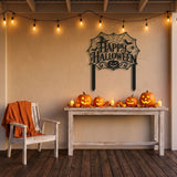 Happy Halloween Spider Web Sign metal wall art – image 4