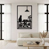 Cat with Record Player and Plants metal wall art – image 4