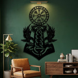 Viking Vegvisir and Raven metal wall art – image 4