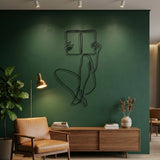 Woman Reading Line Art metal wall art – image 4