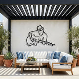 Guitarist in a Fedora metal wall art – image 4