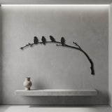 Birds on a Curved Branch metal wall art – image 4