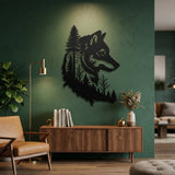 Wolf Head with Pine Forest metal wall art – image 4