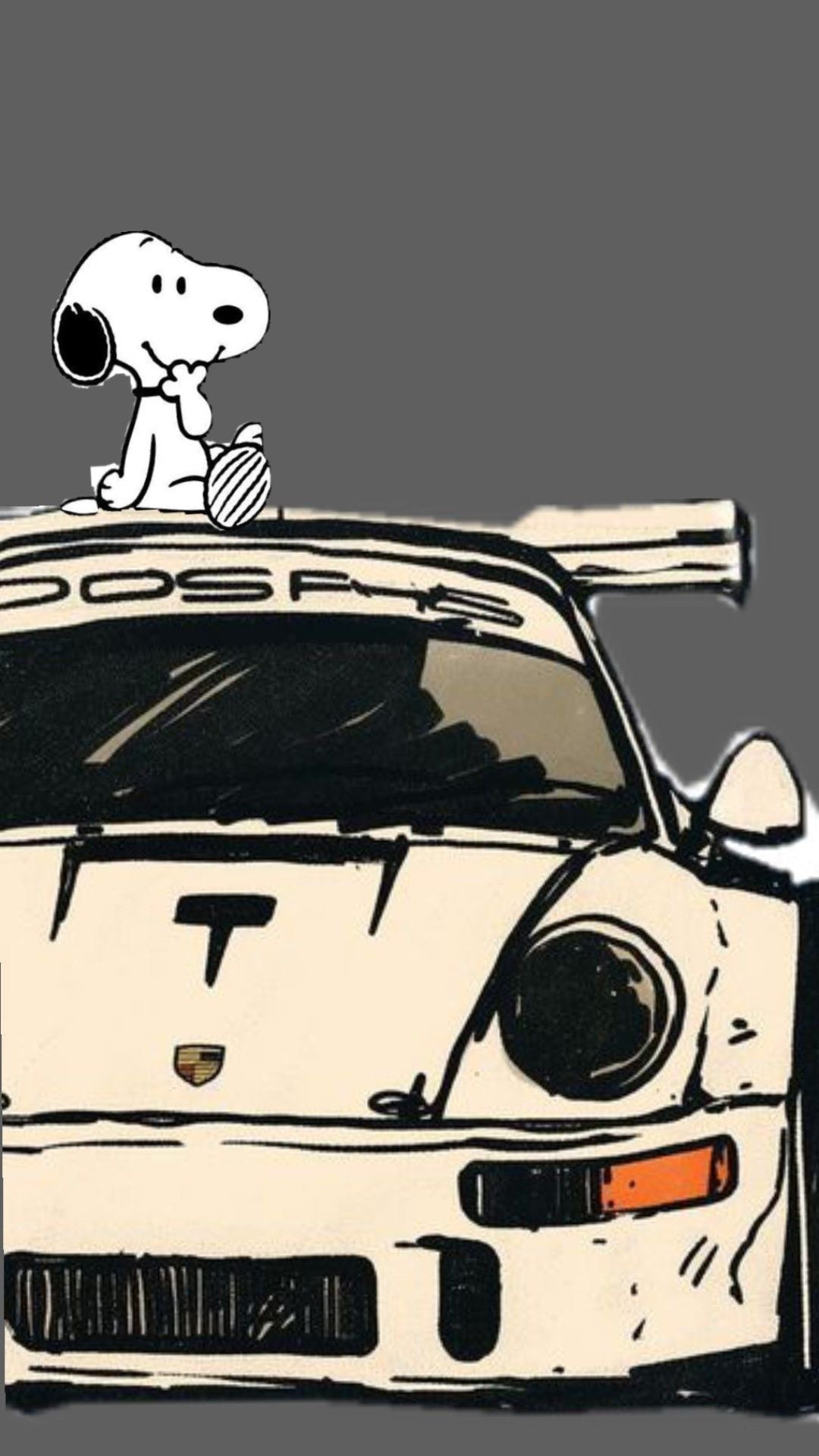 DOSPE Pop Art Print – Cartoon Dog on Porsche Sports Car Home Wall Poster