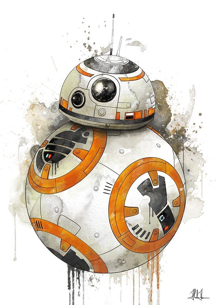 BB-8 Robot Aesthetic Wall Décor Wall Poster | Futuristic Droid Illustration Print
