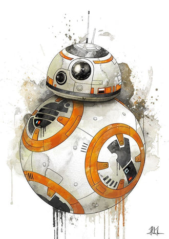BB-8 Robot Aesthetic Wall Décor Wall Poster | Futuristic Droid Illustration Print
