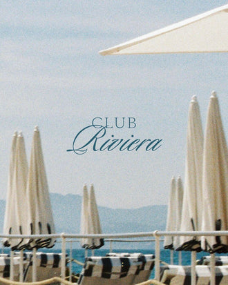 Club Riviera Aesthetic Décor Poster, Beach Umbrella Wall Poster