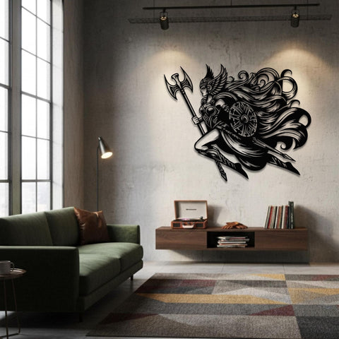 Valkyrie With Shield Metal Wall Art