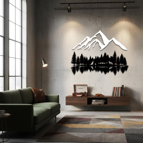 Wolf Family in Forest Metal Wall Art