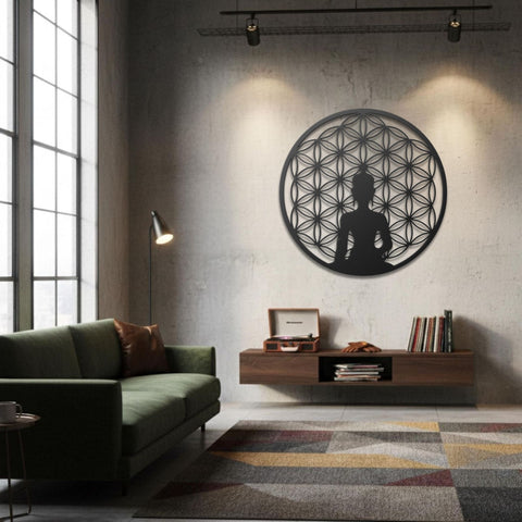 Buddha Life Of Flower Metal Wall Art Decor