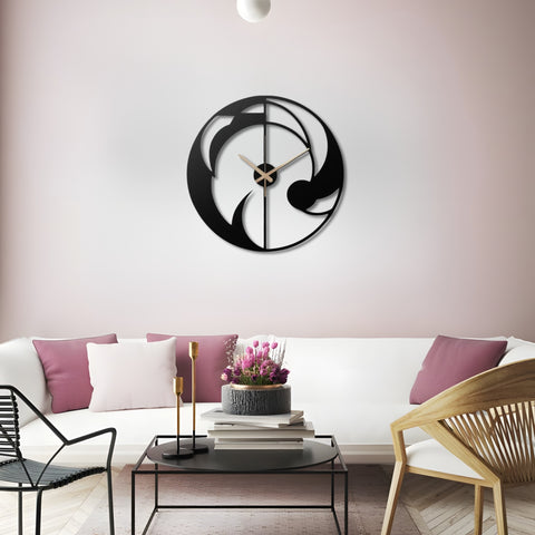 Abstract Flow Metal Wall Clock