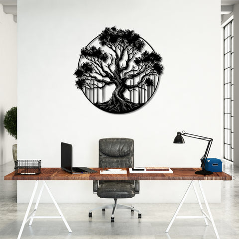 Stunning Circular Tree Metal Wall Art