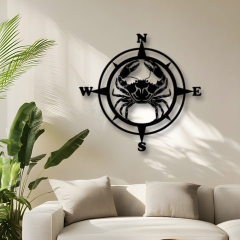 Compass Crab Metal Wall Art