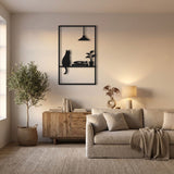 Cat by the Record Player metal wall art – image 5