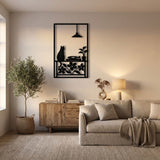 Cat with Record Player and Plants metal wall art – image 5