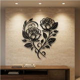 Two Roses Heart metal wall art – image 5