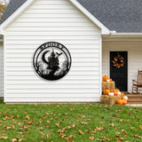 Spooky Haunted House Round Sign metal wall art – image 5