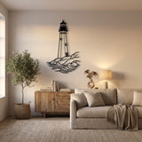 Lighthouse on the Rocks metal wall art – image 5