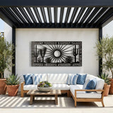 Desert Sunrise Cactus Panel metal wall art – image 5