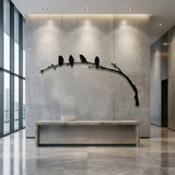 Birds on a Curved Branch metal wall art – image 5