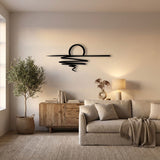 Sunset Over Water Line Art metal wall art – image 5