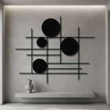 Circles on Grid Lines metal wall art – image 5