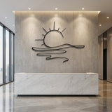 Sun Over Waves Line Art metal wall art – image 5