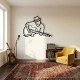 Guitarist in a Fedora metal wall art – image 5