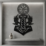 Viking Vegvisir and Raven metal wall art – image 5