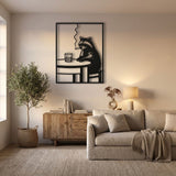 Raccoon at the Bar metal wall art – image 5