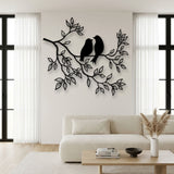Lovebirds on a Leafy Branch metal wall art – image 5
