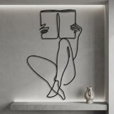 Woman Reading Line Art metal wall art – image 5