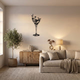 Floral Wine Glass metal wall art – image 5