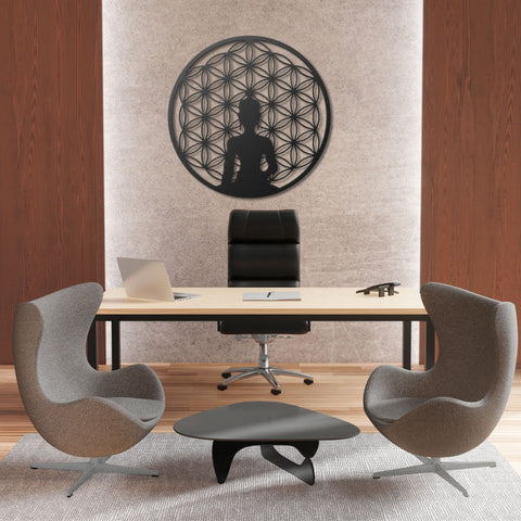 Buddha Life Of Flower Metal Wall Art Decor