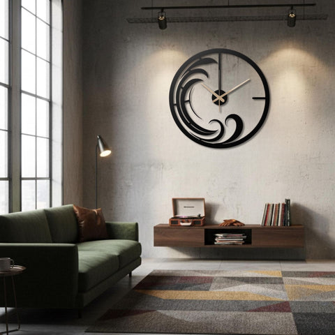 Wave Inspired Metal Wall Clock