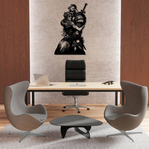 Warrior's Embrace Viking Metal Wall Art