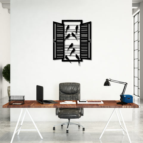 Birds in the Window Metal Wall Art